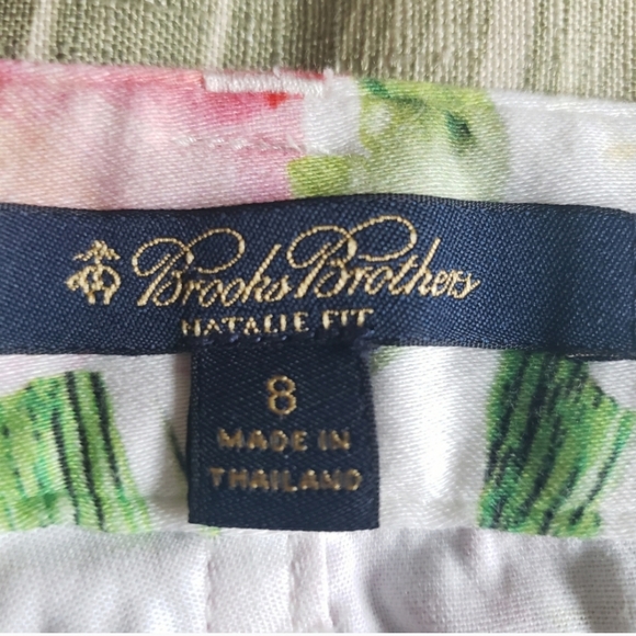 Brooks Brothers Natalie Fit Floral Green Pants 8 - Picture 13 of 15